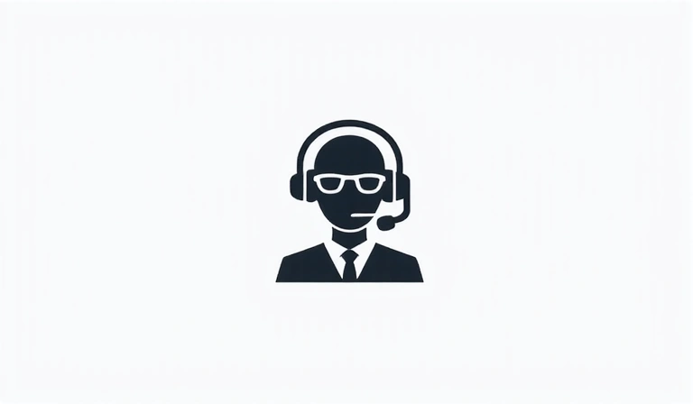 Icône de support client avec un casque et un microphone